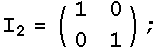 I _ 2 = (1   0) ;           0   1